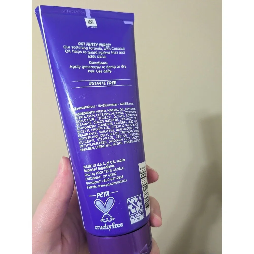 Aussie Miracle Curls Frizz Taming Curl Cream, for Curly Hair 6.8 fl oz, Curly